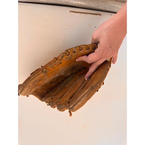 Catfish Hunter Vintage Autograph Baseball Softball Glove Leather M - Picture 2 of 3